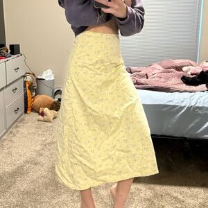 Floral Yellow Maxi Skirt